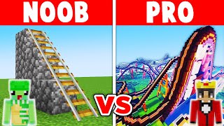 Minecraft NOOB vs PRO: GIANT ROLLER COASTER BUILD CHALLENGE screenshot 4