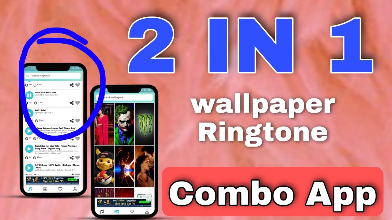 2 in 1 one wallpaper / Ringtone app // perfect app for customise your