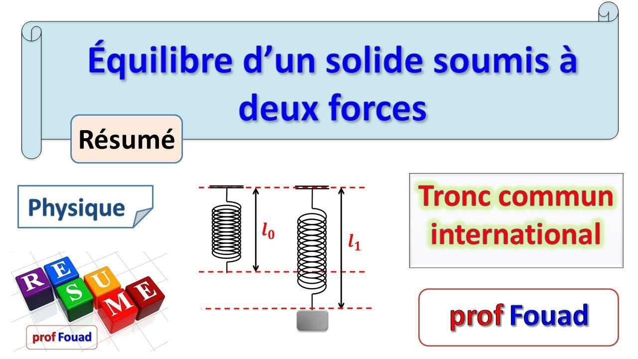équilibre d'un solide soumis à deux forces tronc commun