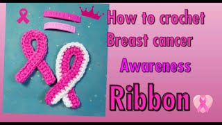 how to crochet Breast cancer Awareness Ribbon! ( tutorial)#tutorial #easycrochet #yarnyfibersisters How To Crochet Awareness Ribbon