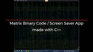 Matrix Screensaver App ‑ made with a few lines of C++ code screenshot 2