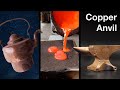 Teapot melted into copper anvil