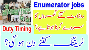 Enumerator jobs Training and Duty Timing