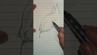 Drawing Batman in line shadow style badasswibes 😈🔥#batman #karanyt #shorts