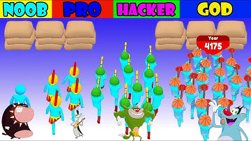 NOOB vs PRO vs HACKER vs GOD In Crowd Evolution 3D Android iOS Oggy And Jack