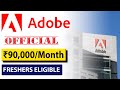 Adobe recruitment 2023  freshers eligible  90000month  latest job vacancy 2023