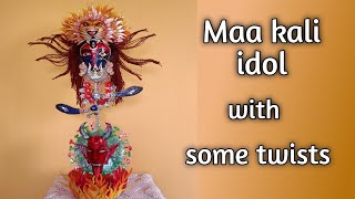 Make maa kali idol from waste material with some twist| Maa Kali pratima specially for Diwali??