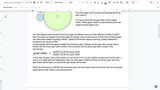 Gear Ratio, Torque and Speed