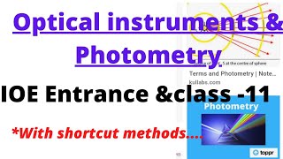 Optical instrument and photometry numericals (with shortcut methods)
