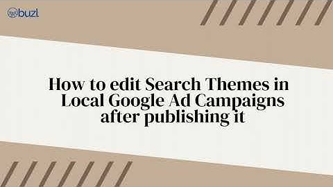 How to edit search themes in Local Google Ad Performance Max Campaigns after publishing it