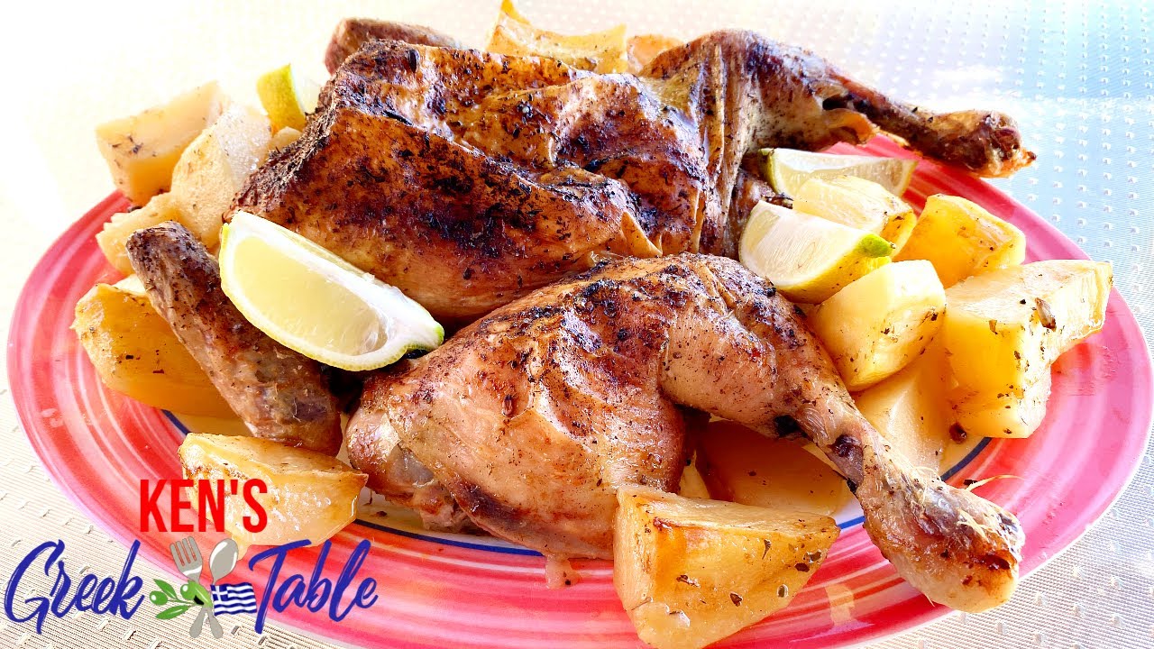 Greek Spatchcock Roast Chicken With Lemon Potatoes   Dinner Ideas With Chicken   Ken