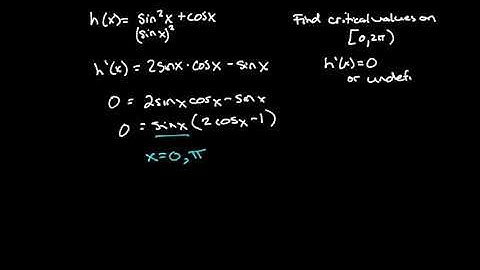 Finding Critical Values of Trigonometric Function