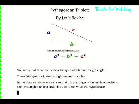 Pythagorean Triplets - YouTube