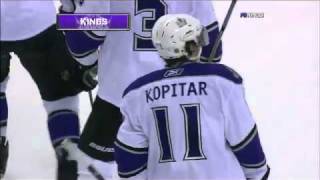 12/27/2010 Air Mail...Anze Kopitar lofts the puck up to the rafters