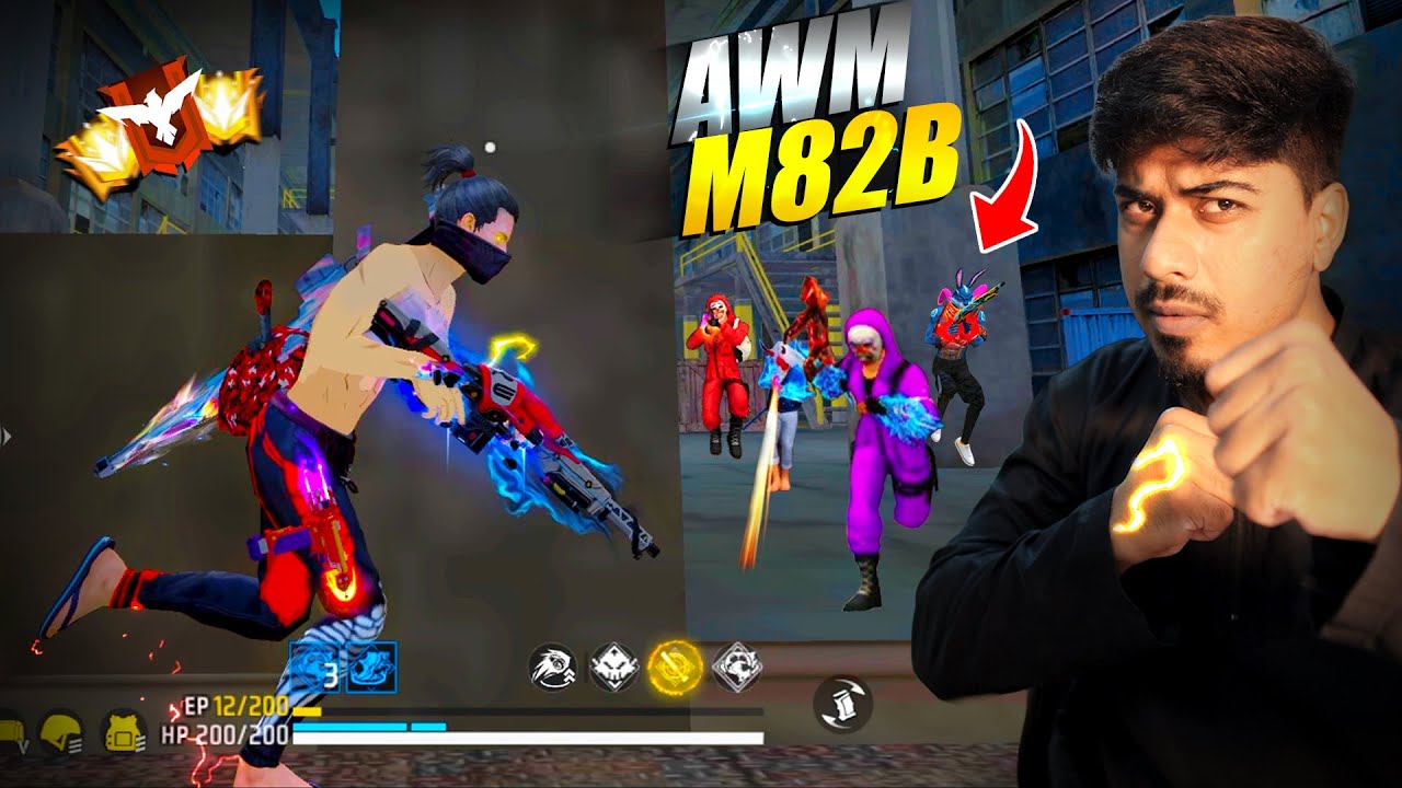 FREEFIRE 🔥" SNIPER CHALLENGE " 🤯 Solo vs Squad AWM + M82B = 19 Kills OP -Garena free fire 