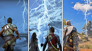 All Characters Reaction to the Frozen Lightnings - God of War Ragnarok