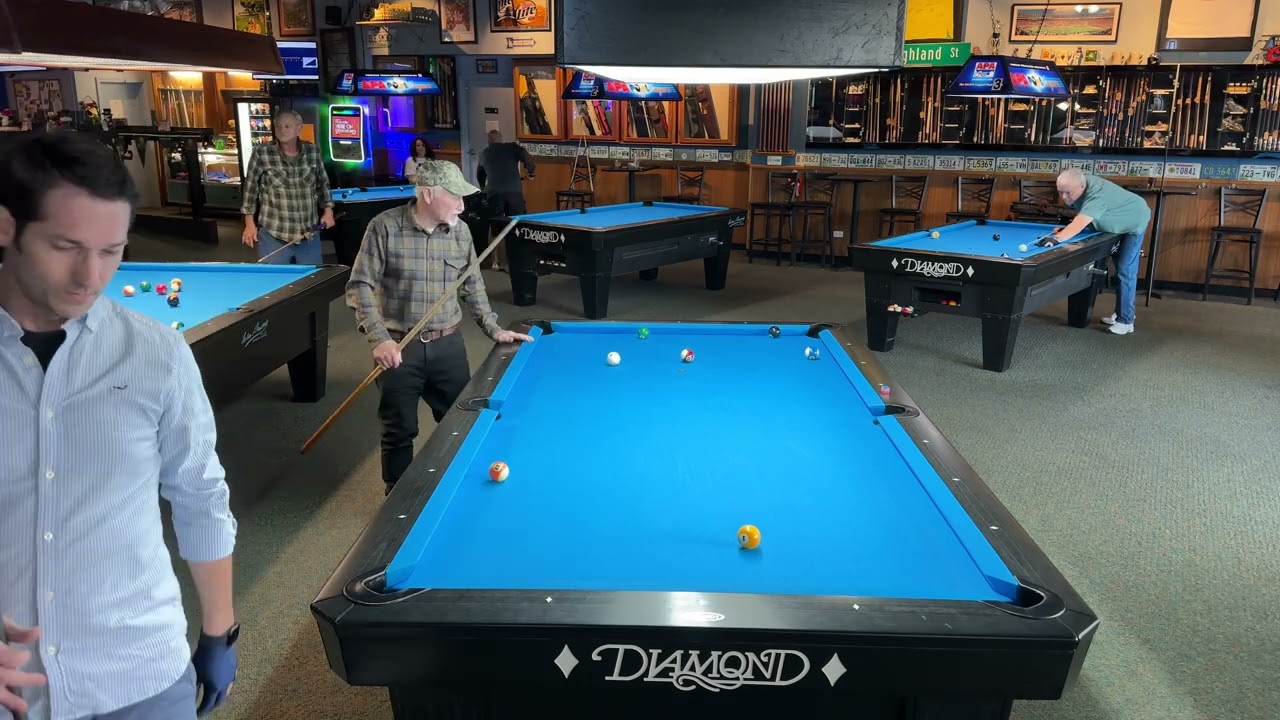 One Pocket on a Full Moon with Roger SL7 in APA-8 Ball. Playing on tight pockets and new felt 