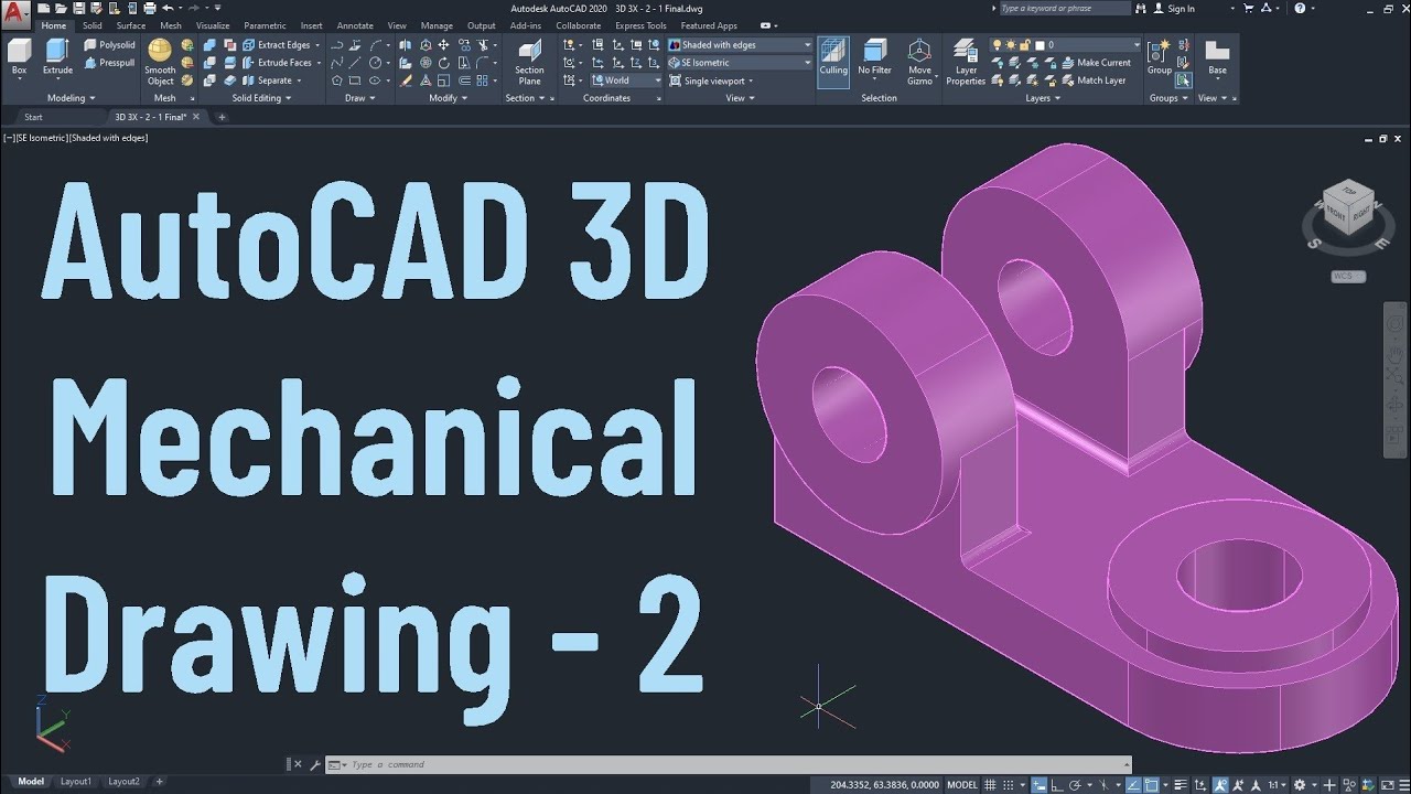 Learncad Platform - Autocad 3D practice Exercise 49  https://youtu.be/Onr9mCiN8Dc Visit our YouTube channel and subscribe for  more tutorial Related AutoCAD 2D and 3D  https://www.youtube.com/c/KHALIDMAHMUD | Facebook