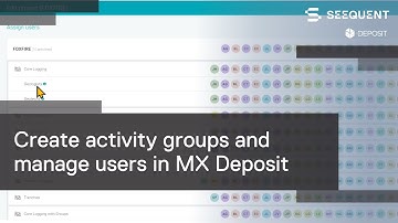 Create activity groups and manage users in MX Deposit