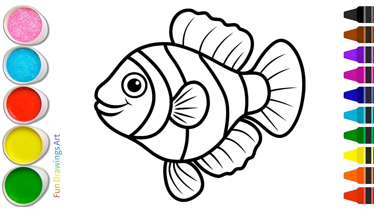 Colorful Fish Drawing 🌈🐠 Drawing and Coloring Easy Step by Step ...