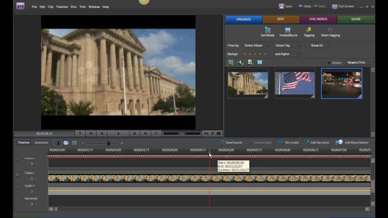 Adobe Premiere Elements 7.0 Tutorials - Explaining the timeline - YouTube