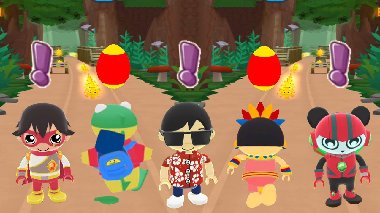 TAG WITH RYAN RED SCOONER VS HERO RED TITAN VS HAWAII RYAN VERSUS EGG SURPRISE