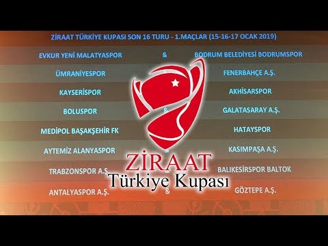 Ziraat Türkiye Kupası Son 16 Turu Kur Eşleşmeleri Belli Oldu