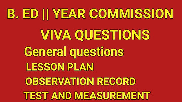 B.ED II year Commission important viva questions | Viva questions | B.ed commission record based