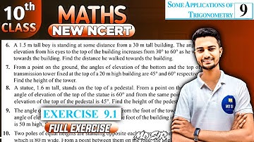 Class 10 Maths Chapter 9 | Some Application of Trigonometry | Exercise 9.1 Solutions