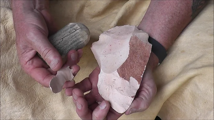 Flintknapping Basics! Working with a Large Spall! Percussion Flaking with a Moose Antler Billet!