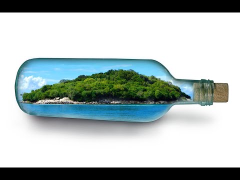 How to put island in bottle .  Photoshop Tutorial :  island Photo manipulation bottle