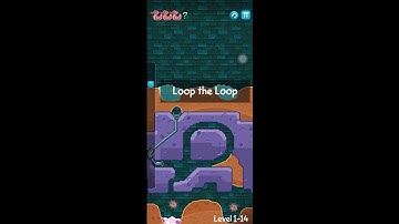Where’s my water? Walkthrough level 1-14 [Loop the Loop]