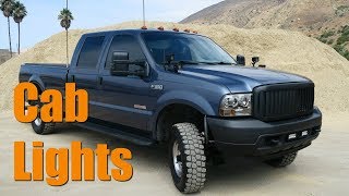 Installing CAB LIGHTS from Harbor Freight on Ford F350 Diesel Truck | Review LED Lights.