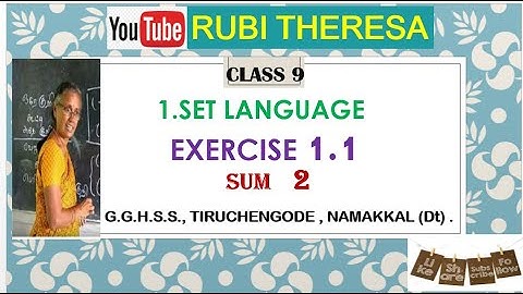 TN Samacheer Kalvi | 9th Maths |  Set Language |  EXERCISE 1.1  | SUM 2