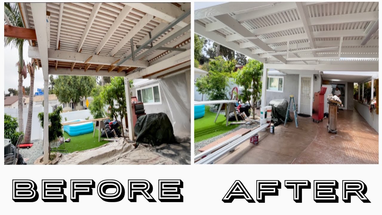 Painting Patio Cover / How to paint Double Patio Cover / step by step