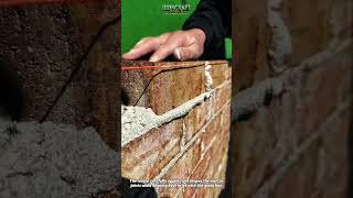 Perfect Brick AlignmentTrick Mason Uses StringLine for Precision #Masonry #Bricklaying #Construction