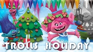Trolls Holiday Color Christmas Coloring Pages Kids Coloring Book Youtube
