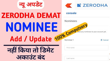how to add nominee in zerodha online | zerodha me nominee kaise add kare | zerodha nomination online