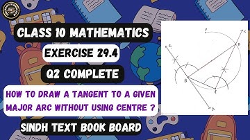 Exercise 29.4 Question 2 | How to Draw Tangent of Given Major Arc Without Using Centre? Class X Math