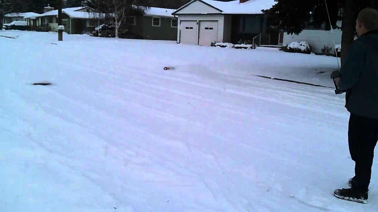 Rustler with homemade tire chains sweet!!!!!! YouTube