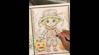 Like Coloring a Scarecrow for Halloween  Watch.  #halloween #coloring #halloweencoloringbook
