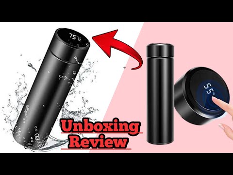 Download Unboxing Best ! Water Bottle with LED TEMPERATURE DISPLAY INDICATOR (BLACK, 500ML)