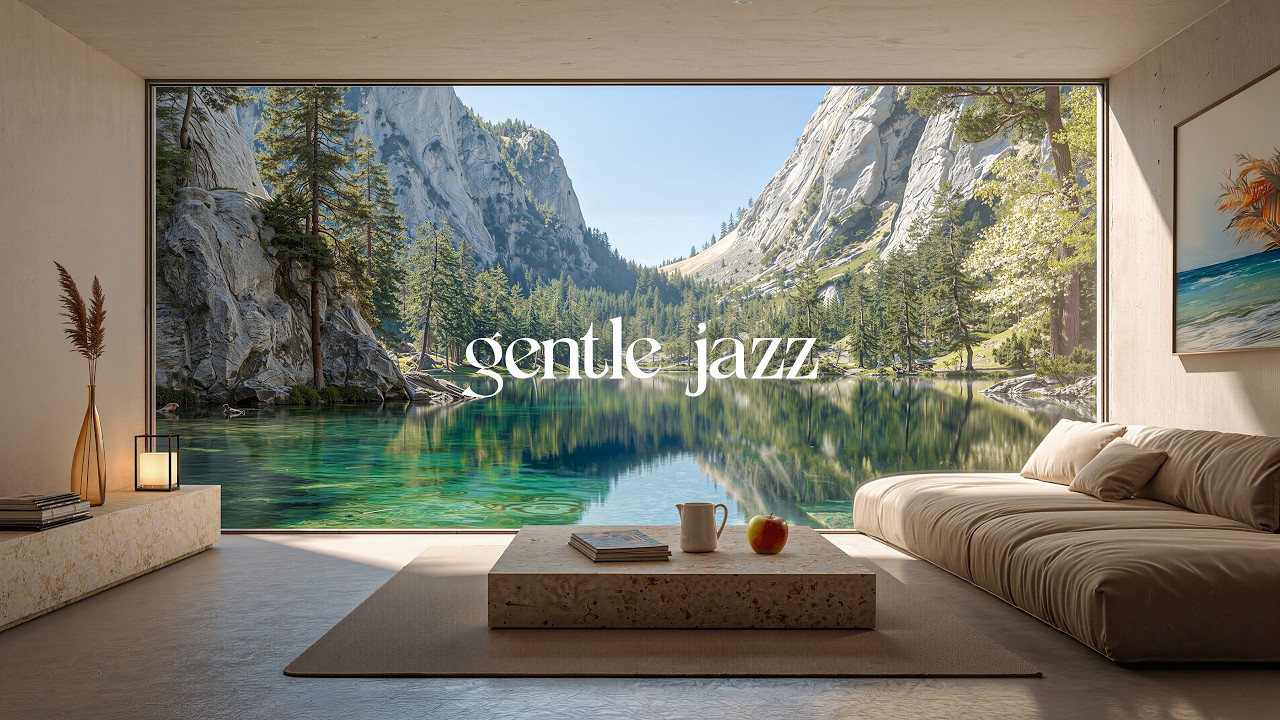 Luxury Lakefront Villa Jazz Ambience 4K 🌊 Elegant Instrumental Jazz by the Water