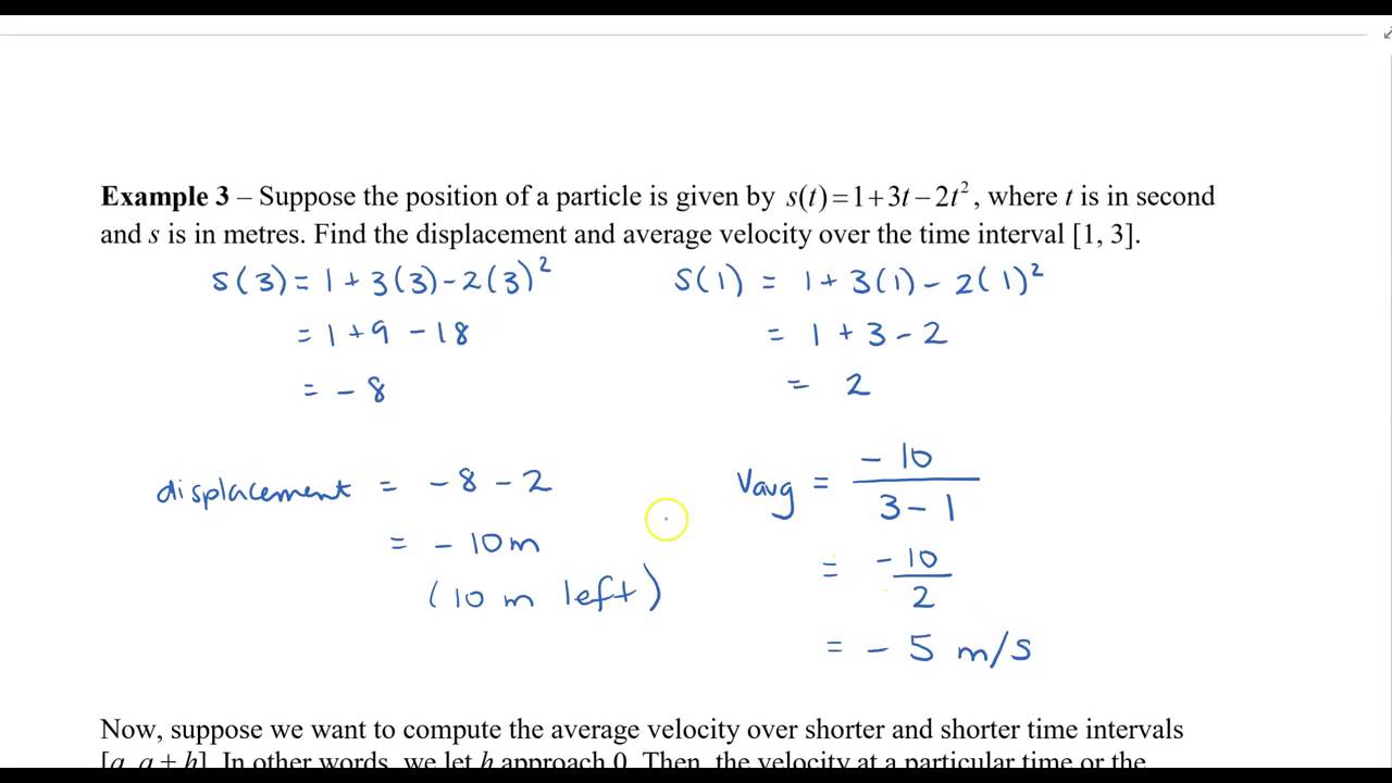 Calculus Sec 2.1 Average and Instantaneous Velocity