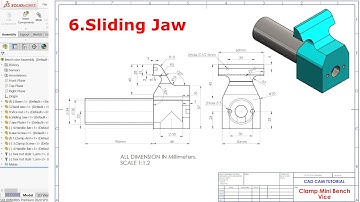 Clamp Mini Bench Vice in SolidWorks #6 Sliding Jaw