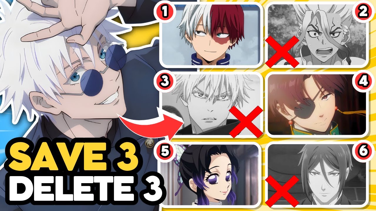SAVE 3 ✅ and DELETE 3 ❌ ANIME CHARACTERS for each LETTER (A-Z) 🔥✏️ | ANIME QUIZ