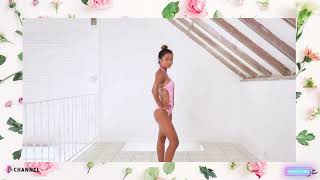 MODEL FasPutri Cinta in a breath - taking Pink swim suit #fashion #summer #tiktok