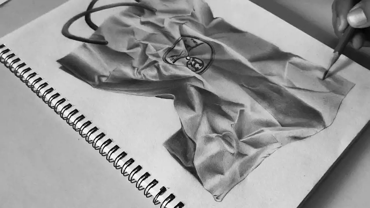 paper bag Pencil Drawing ️ shorts YouTube