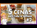 🌝 5 CENAS RÁPIDAS, FÁCILES y ECONÓMICAS  para Toda la Semana #2 🍽 🤩 Meal Prep - Batch Cooking Cenas