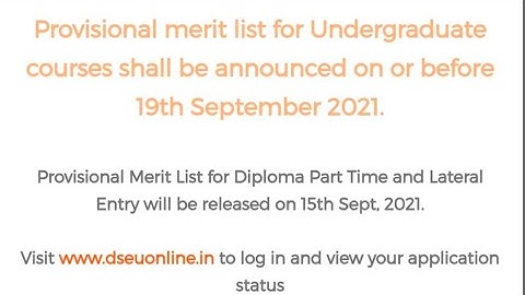 DSEU DELHI 2021: UG COURSES  MERIT LIST TIMING | TENTATIVE SCHEDULE | CHOICE FILLING
